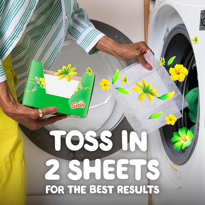 Gain Laundry Bundle: Gain Flings Laundry_Detergent Pacs (2x35ct), Dryer Sheets (2x34ct), Fireworks Laundry-Scent Booster Beads (14.8oz)(Pack of 2)