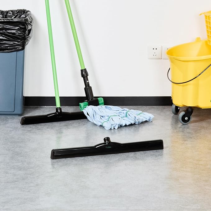 Restaurantware-SQUEEGEE ONLY: Clean Tek Professional 24 Inch Floor Squeegee, 1 Broom With Foam Blade - Handle Sold Separately, Heavy-Duty, Black Plastic Wiper For Bathroom Floor