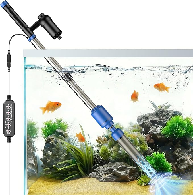 bedee Aquarium Vacuum Gravel Cleaner, 24W Electric Fish Tank Cleaner Vacuum, 6 in 1 Multifunctional Aquarium Cleaner for Automatic Water Change, Wash Sand, Water Circulation and Timed Off