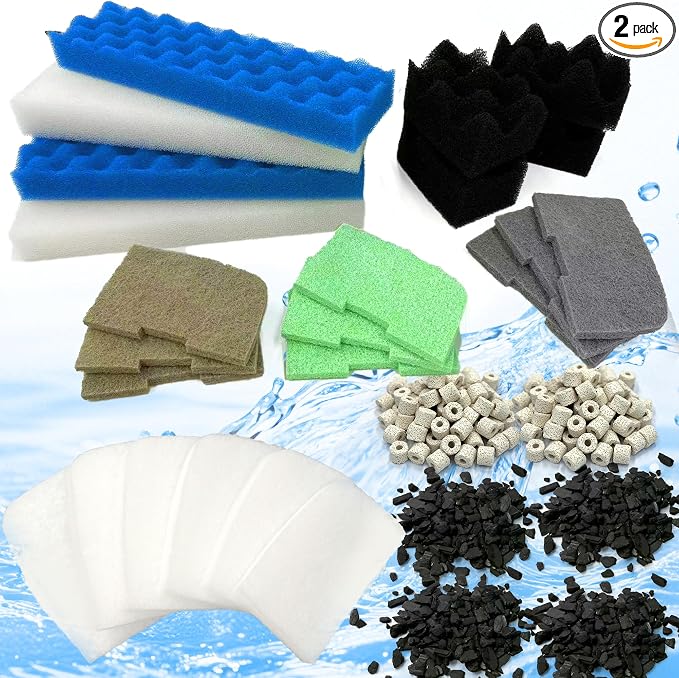 PurifyLogix 29PCS Upgraded Bio Foam Set for Fluval 406/407 Aquarium Filters | Activated Carbon/Blue/White/Black Bio Foam/Nitrite/Phosphate/Ammonia Remover for Replacement Filter Media Kit