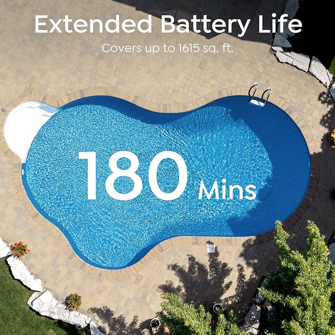 C1 Cordless Robotic Pool Cleaner with 180Mins, Wall Climbing & Waterline Cleaning, Long Runtime, Dual Layers, Automatic Pool Vacuum with APP, Multi Cleaning Modes and Paths, Transparent Slate Navy