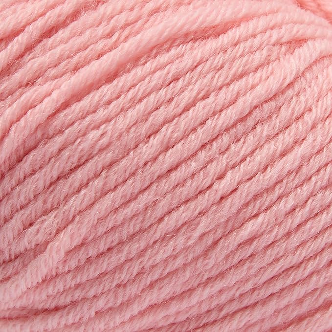 100% Merino Wool Yarn, 6-Ply Luxurious and Soft Yarn for Hand Knitting & Crocheting, 1.76 OZ/50g, 127 yds/116 Meters(Baby Pink, 1 Ball)