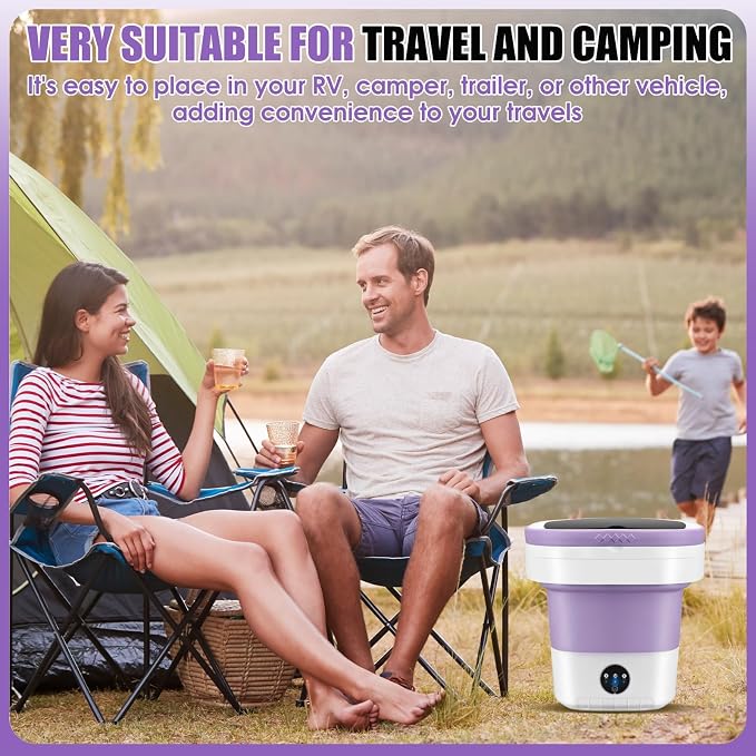 Portable Washing Machine 16L Mini Laundry Washer 3 Modes with Spin Basket Laundry Machine Cleaning Depth Underwear,Baby Clothes Small Shirt for Apartments Dormitories Hotels and Camping (purple)