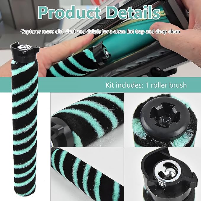 Replacement Accessories Compatible with Shark IP3251 IP1251 IP3253 Cordless Vacuum Cleaner (1 roller brush + 2 filters + 6 filter pads)