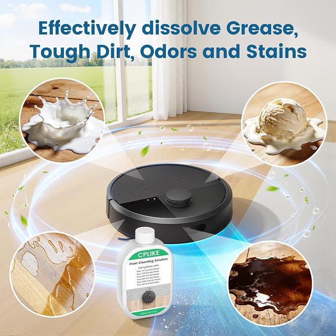 CPLIKE 2 Pack Floor Cleaning Solution Compatible with Roomba Plus 405/4020 / 505/507 Max 705/707 Combo Robots, Mopping Concentrate for 400 (4000), 500 & 700 Series, 10.1 fl oz