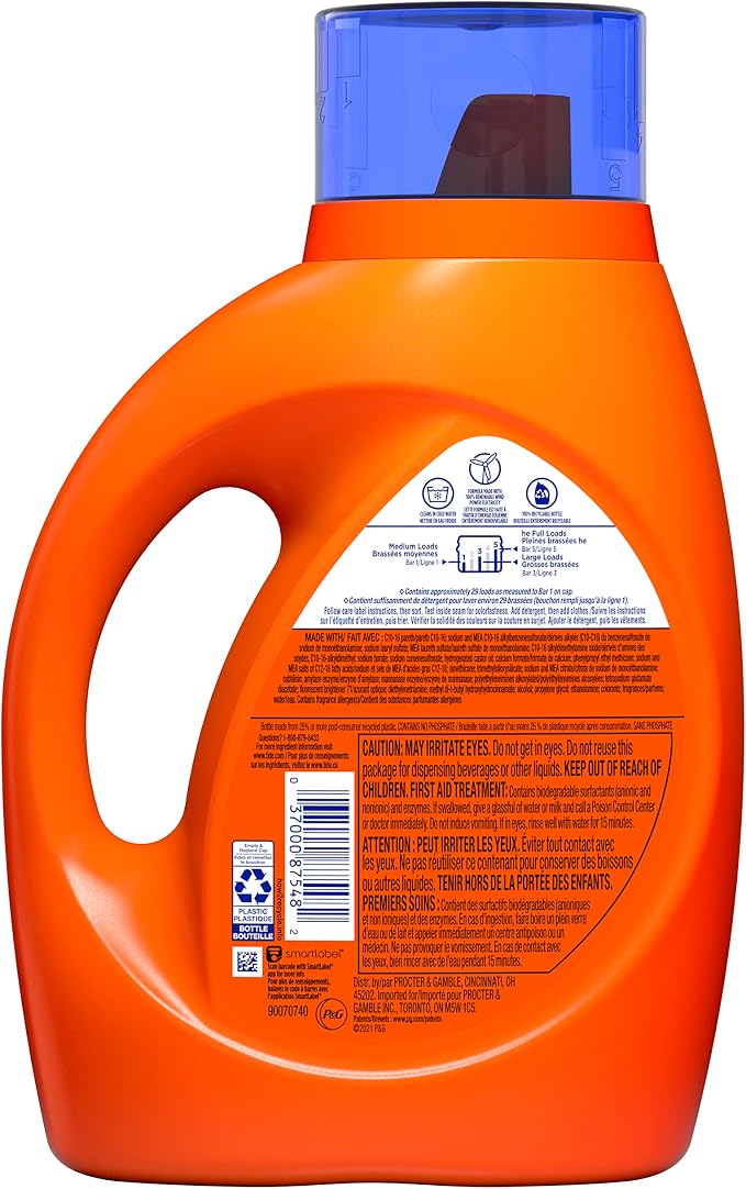 Tide Plus Bleach Alternative HE Turbo Clean Liquid Laundry Detergent, 46fl oz, 29 Loads