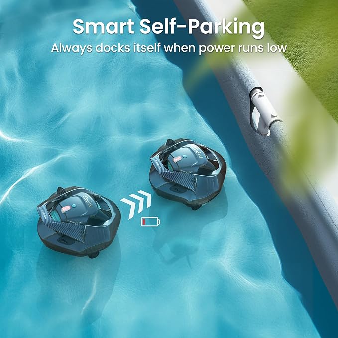 (2026 Upgrade) AIPER Seagull SE Cordless Robotic Pool Cleaner with 100 Mins Runtime, Powerful 1320GPH Suction,Smart Self-Parking, Pool Vacuum for Above Ground Pools up to 860 Sq.ft, Sliver & Cyan