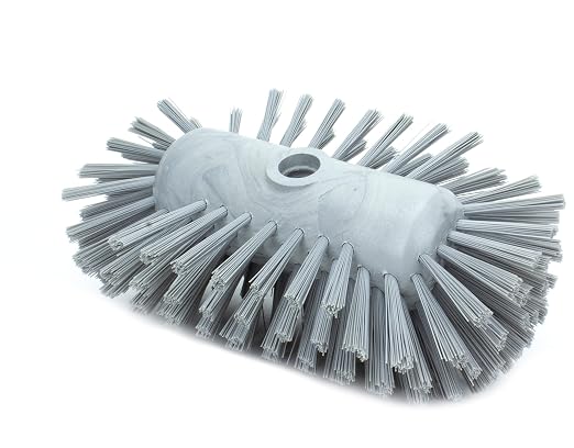 SPARTA Tank and Kettle Scrub Brush Heavy-Duty Tile Brush, Color-Coded and Handle Compatible (Sold Separately) for Optimal Access In Spacious Containers, Plastic, 5.5 X 9.5 Inches, Gray, (Pack of 2)