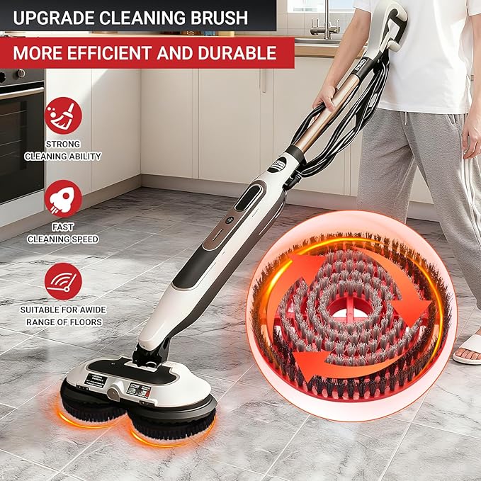 2PC S7001 Enhanced Replacement Brush Heads for Shark S8201/S7000 Series, for Deeper Cleaning of Hard Floors with Shark Steam Mops (Black Grey)