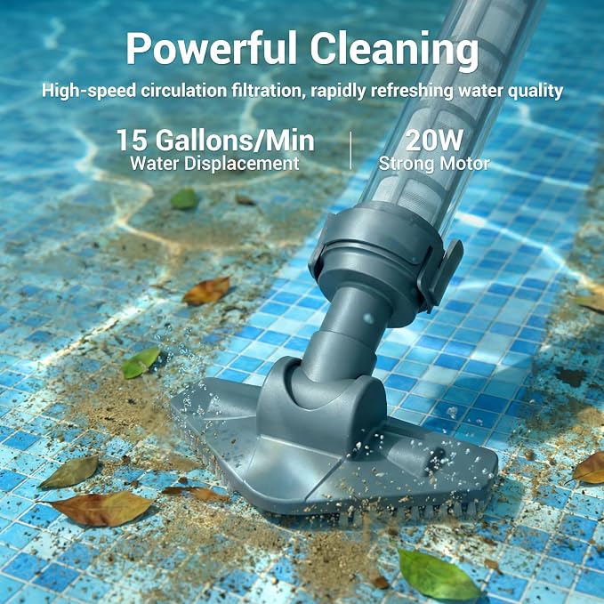 MUTAOMWY Hot Tub Vacuum,Cordless Handheld Pool Vacuum Cleaner - Pool Cleaner for Inground Pools, for Hot Tubs and Spa,15 Gallons/Min Powerful Suction