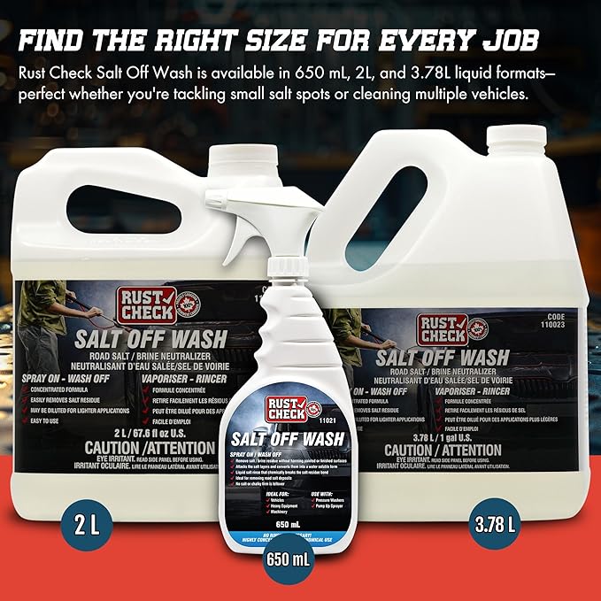 Rust Check Salt Off Wash - Car Salt Remover and Jet Ski Cleaner - Boat Wash and Outboard Motor Flusher - Multi-Surface and Driveway Salt Wash - Exterior Washdown Solution - 128 Fl Oz - Bottle