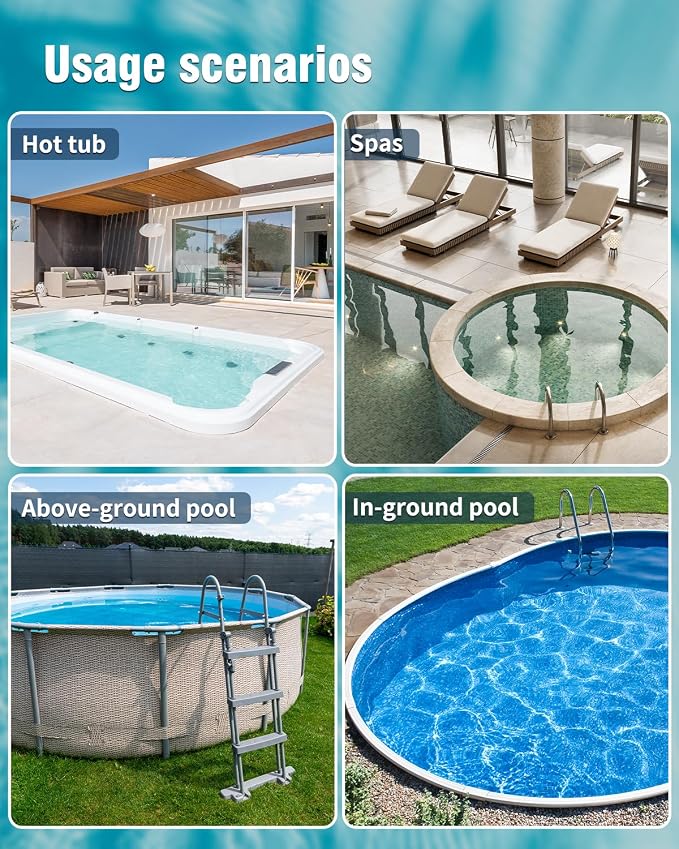 Little Shark Pool Vacuum for Above Ground Pool, Hot Tub Vacuum with a 60w Motor,18 Gal/Min Powerful Suction, Compact & Light Pool Vacuum with 5000mAh Battery, 1h Running Time
