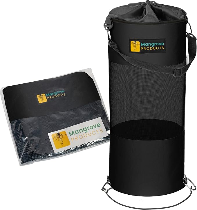 Mangrove Products: Portable Boat Trash Can, Reusable Trash Bag, Boating Equipment, Boat Storage, Boat Accessories Marine, Pontoon Boat Accessories, Fishing, Sandbar, RV, or Camping