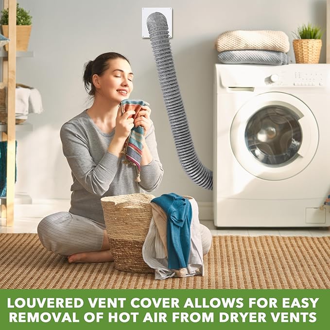 Glooglitter Dryer Vent Kit 4 Inch Dryer Ducting Tube Vent Hose Connector Wall Ducting Kit for Air Circulation (Gray)