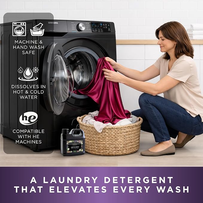 Honestly Margo Artemis Luxury Laundry Detergent (32 oz, Pack of 1) – Laundry Detergent Scented with Almond, White Lilies, Amber Musk & Peach Perfume | Delicate Laundry Detergent, Liquid Soap, 11 Loads