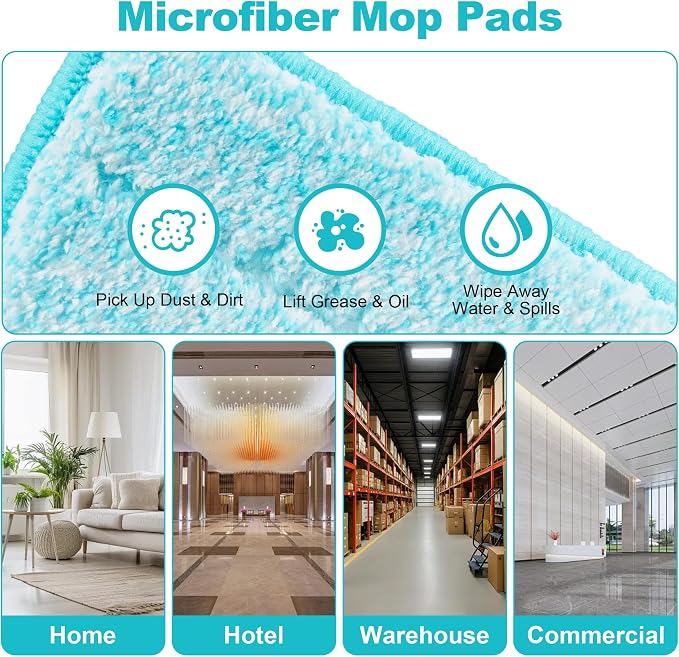 JOYMOOP 36 Inch Commercial Microfiber Dust Mop, Grey-White Heavy Duty Industrial Wet Dry Floor Mop for Hardwood Floors with Telescopic Handle, Includes 3 Mop Pads
