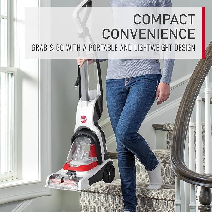Hoover PowerDash Pet+ Compact Carpet Cleaner Machine, FH50704V + 64 oz Everyday Carpet Cleaner Solution, Deep Cleaning Carpet Shampoo, AH31924