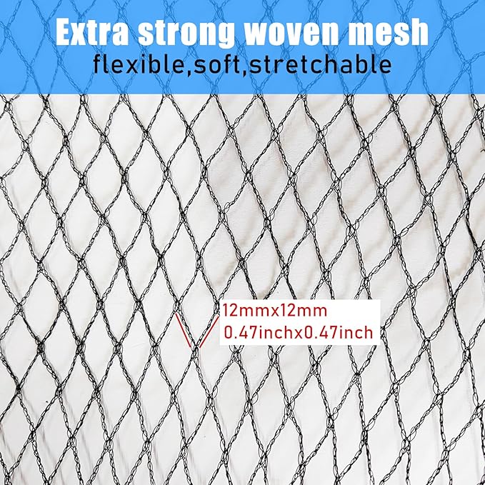 23 x 42.5 Feet Pool Leaf Net Cover Inground Pool Cover Rectangle Swimming Pool Cover Mesh Pool Cover for 20 x 40 ft Inground Swimming Pool, Keeps Leaves Out of Your Pool (Black)