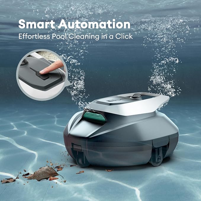 Cordless Robotic Pool Cleaner with Remote Control, Pool Vacuum for Above & In-Ground Pool with 90 Mins Runtime, Self-Parking,Fast Charging (Kelly Green)