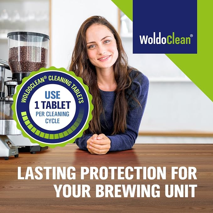 WoldoClean Coffee Maker Cleaning Tablets 150 Pack - Espresso Cleaner | Compatible with DeLonghi, Jura, Breville, Gaggia, Krups, Philips, Saeco