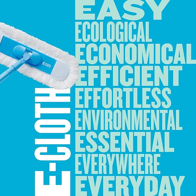 E-Cloth Flexi-Edge Floor & Wall Duster Head - Reusable Microfiber Dust Mop Replacement for Floor Cleaning, Traps Dust, Pet Hair & Debris, Washable, Hardwood, Tile, Wood, & Laminate - 1 Pack