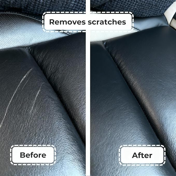 Leather Restoration Cream - Repairs Scratches, Scuffs, Fading & Worn Spots - with Shea Butter, Jojoba, Avocado & Beeswax - Fast-Drying, Non-Staining, No Sticky - Residue Care Kit (1pc)