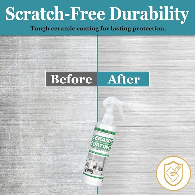 256ml Ceramic Coating Spray for Stainless Steel, Stainless Steel Coating for Appliances, Anti Fingerprint Spray, Cerami Coat for Appliances, Streak-Free Shine & Protection