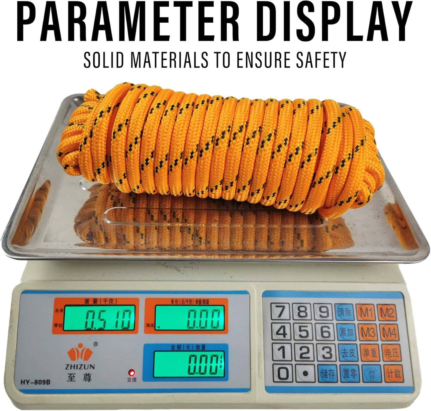 Diamond Braided Polypropylene Rope Nylon Rope Mix Thick Heavy Duty Ropes 1/2 inch 50ft High Strength Perfect for Clothesrope Camping Hiking and Other Outdoor Activities Orange 50ft