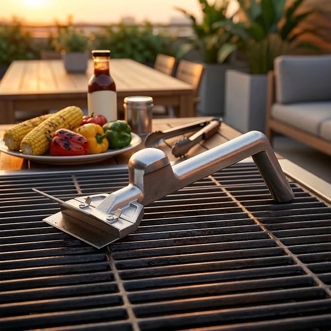 Restaurantware Met Lux 16 x 6 x 4 Inch Griddle Scraper 1 Commercial Flat Top Griddle Scraper - With Splash Gaurd Knob Aluminum Heavy-Duty Griddle Scrapper For Restaurant Or Home Use