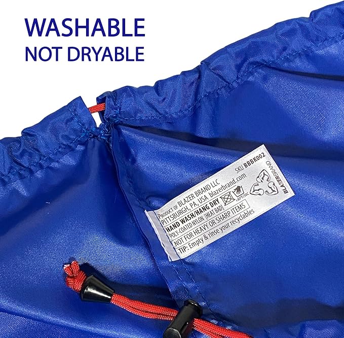 blubag Reusable Recycling Bag, 13-Gal Tall Kitchen, basic edition – Paracord Drawstring, Cinch Hardware, Dump Handle, 1-Pack