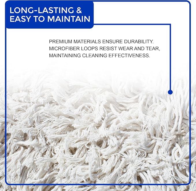 Nine Forty 36" Premium Cotton Dust Mop Kit - Heavy Duty Mop Head with Wood Handle for Industrial, Commercial, and Residential Cleaning - Dry Floor Duster for Hardwood Surfaces - White