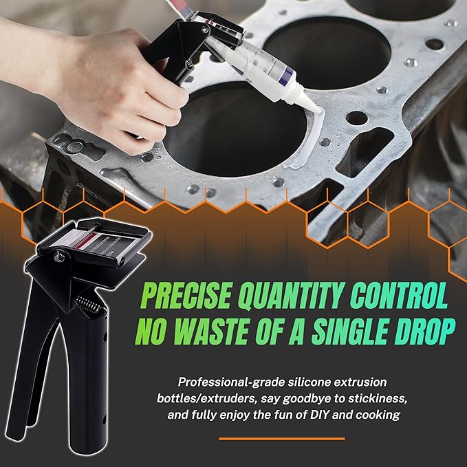 Professional Gasket & Sealant Tool Kit, 3-in-1 Carbide Scraper Set, Silicone Extrusion Dispenser and Oil Pan Separator for Automotive and Metal Surfaces