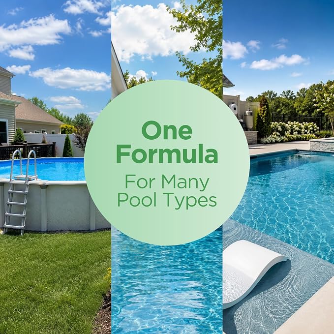AquaDoc Liquid Algaecide for Swimming Pools - 128 oz - Treats Up to 10,000 Gallons - Non-Foaming, Copper-Free Formula for Pool Algae Control with Built-in Clarifier - Made in USA