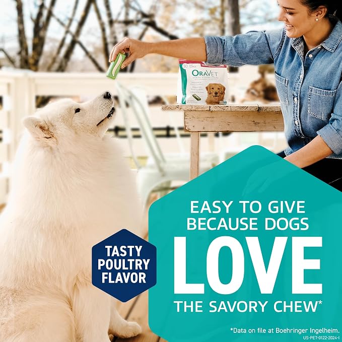 OraVet Dental Hygiene Chews for Small Dogs, Oral Care with Delmopinol, Vanilla Flavor, 14 Count (Pack of 2)