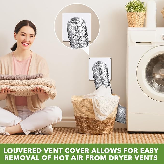 Glooglitter Dryer Vent Kit 4 Inch Dryer Ducting Tube Vent Hose Connector Wall Ducting Kit for Air Circulation(Silver)