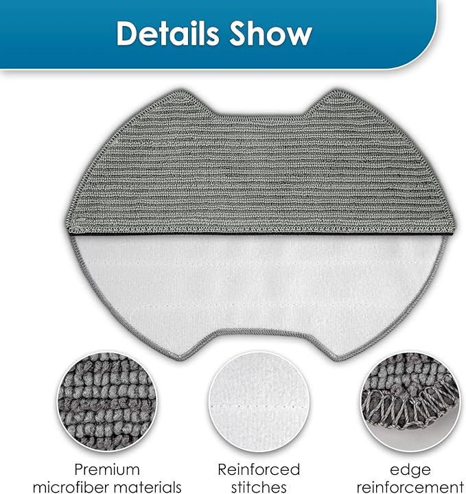 (6 Pack) UR2650WS Replacement Mop Pads Compatible with Shark Matrix Plus 2-in-1 Robot Vacuum Cleaner, Mopping Pads, Refill Accessories, Washable Mop Cloths