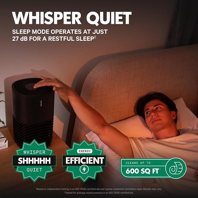 PuroAir 130i Smart Air Purifiers for Home Pets Allergies - HEPA + CarbonTech Filter up to 500X Stronger - Cleans Air Fast - Quiet Sleep Mode, Small Room Air Purifiers for Bedroom, Baby, Office (2PK)