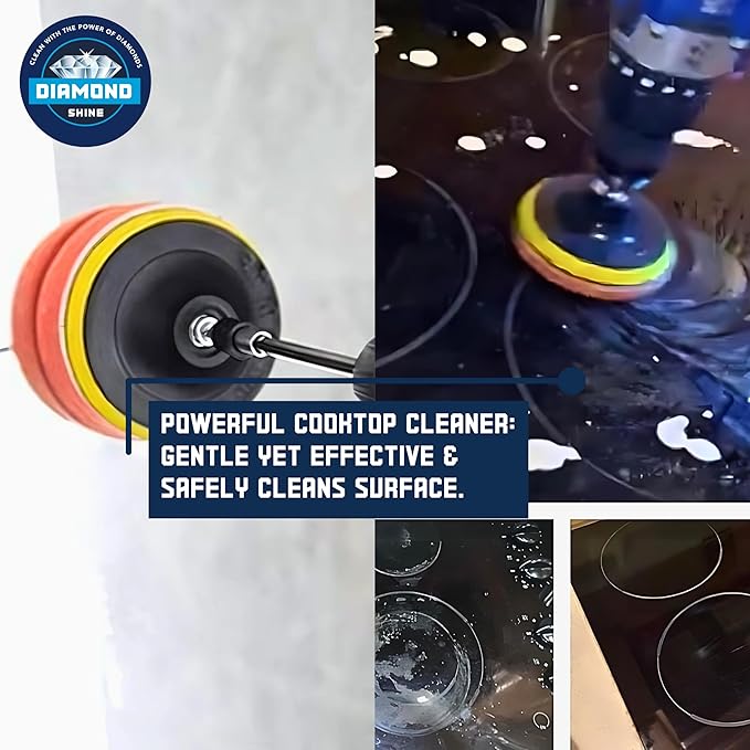 Diamond Shine 21-Piece Drill Power Scrubber Attachment Set – Includes Scrub Pads, Sponges, and Brushes - All Purpose Electric Cleaning Accessories