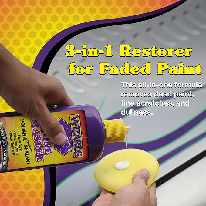 Wizards Tire and Wheel Vinyl Shine & Shine Master Polish & Sealant - Dressing, Protectant Spray - Cleans, Polishes, and Seals Paint