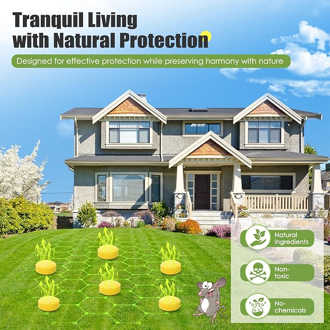 Mouse Repellent 24pcs Peppermint Oil Moth Balls for Rodents, Deterrent Rats Squirrel Mice Repellent for Car,Kitchen,Warehouse,Outdoor and Indoor, Safe for Humans & Pets