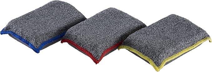 Superio Miracle Microfiber Sponges for Kitchen Kosher Non-Scratch Scrubber, Heavy Duty Multi-Purpose Cleaning - Dishes, Pots, Pans, and Countertops, Machine Washable, (Grey) (12-Pack)