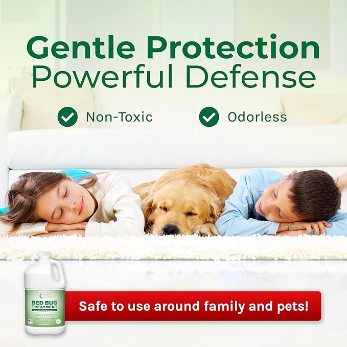 Hygea Natural Lice, Mite, and Bed Bug Killer Natural Spray - Child & Pet Friendly - Immediate Results - Stain & Odor Free (128 Ounce)