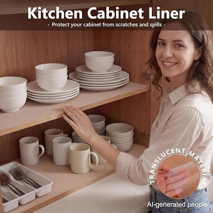 PABUSIOR Cabinet Drawer Liners Clear: Non Slip 100% EVA Multiple Wide Cupboard Mats 11" x 240" - Non-Adhesive Waterproof Kitchen Refrigerator Shelf Liner for Pantry Shelves Bathroom