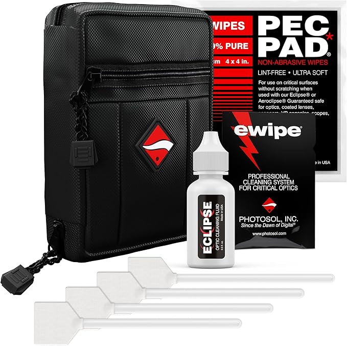 Photographic Solutions Digital Survival Kit - Type-3 (24mm) Sensor Swabs, PEC-PAD Photo Wipes, E-Wipe Packet, Eclipse Optic Cleaning Fluid - Camera Cleaning Kit with Travel Bag