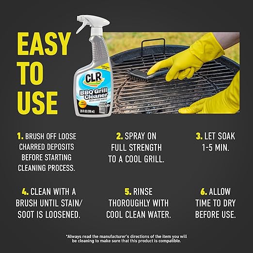 CLR Clean & Ready Grill, BBQ Grill Cleaner, 26 Ounce Spray Bottle, PB-BBQ-26