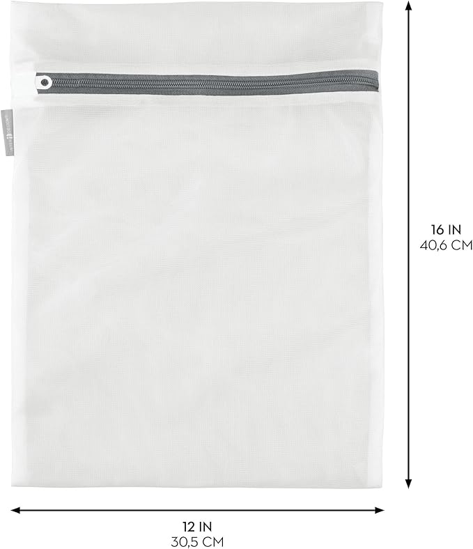 iDesign Medium Mesh Laundry Bag for Delicates - Set of 3 - White