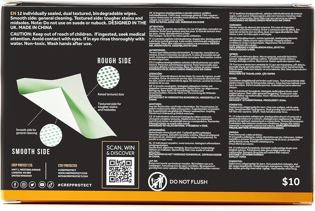 Crep Protect Shoe Protector Spray & Premium Biodegradable Sneaker Cleaning Wipes