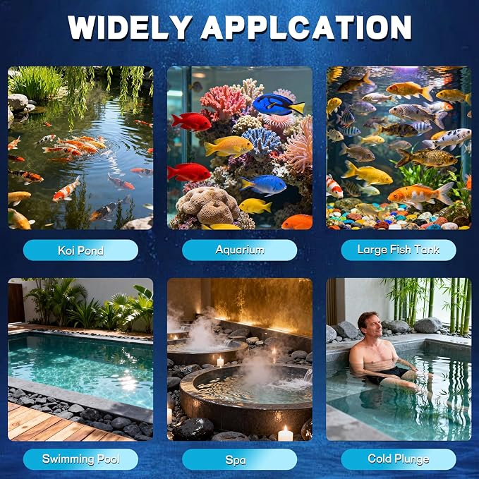 30W Pond UV Light for 200-2000 Gallon, Aquarium UV Water Clarifier for Koi Pond, Spas and Fish Tanks, Swimming Pools