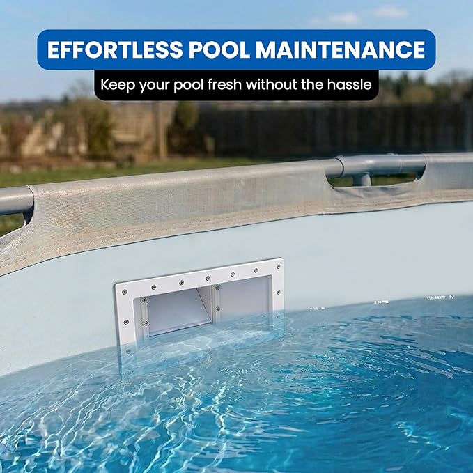 JED Pool Tools 45-405 Wide Mouth Thru-The-Wall Skimmer & Accessory Kit for Above Ground Pool and Pool Cleaning Supplies, Made in USA