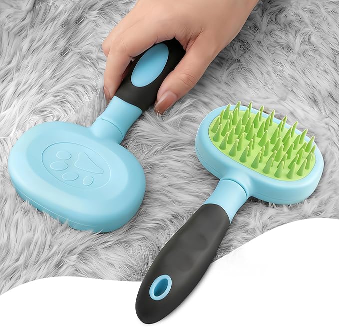 Silicone Hand Held Carpet Rake, Making Carpets Fluffy Again, Clean Hair, Let Carpet Restore Softnes(Silicone, Blue)